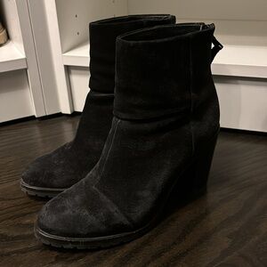 Rag & Bone Heeled Ankle Boots Black Suede Size 8.5 or 38.5